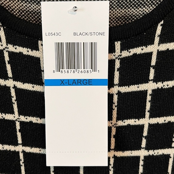NWT Nina Leonard Women’s Plaid Knit Sweater Dress With Fringe Sz XL - Picture 5 of 5